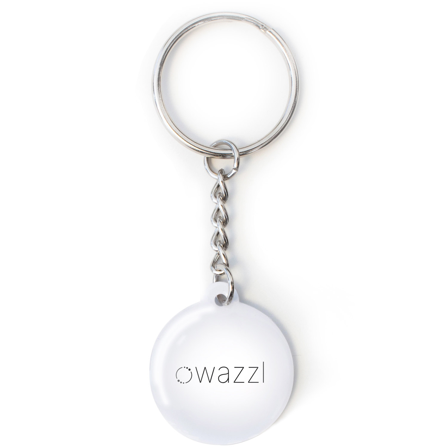 Porte-clés wazzl blanc - carte de visite numérique NFC